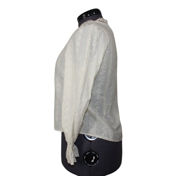 Metwo women's Victorian Gunne Sax style embroidered blouse L‎ - Picture 2 of 11